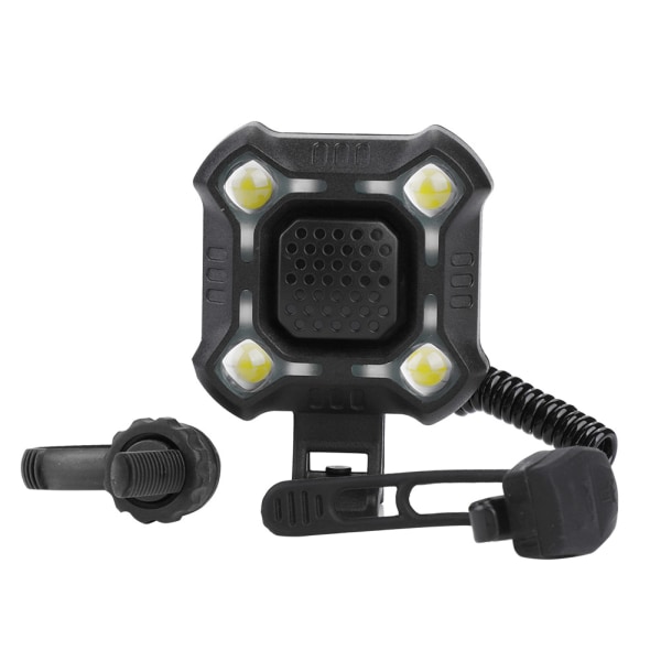 Vandtæt Genopladelig Cykel Front Lampe Bell Cykelstyr Lys Horn Tilbehør (sort)