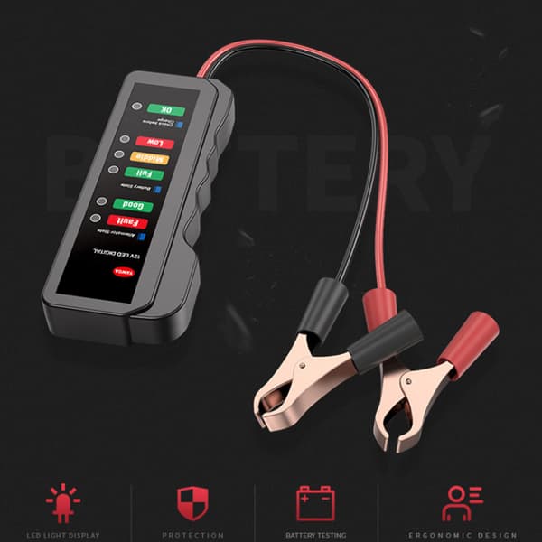 12V Bilbatteritestare 6LED-lampor Display Generatorstatuskontroll Automatiskt diagnostikverktyg