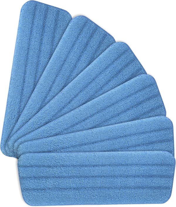 6 stk. mopp (blå) erstatningsputer, mikrofiberspraymopp for spraymopper