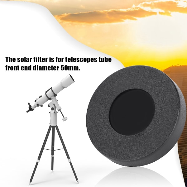 50 mm solfilter for astronomisk teleskop - solfilmlinsedeksel