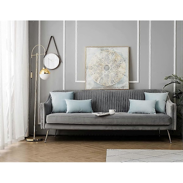 Pudderblå 50x50 cm Fløyel Pynteputetrekk Sett med 2, Dekorative Myke Putetrekk for Sofa Soveværelse