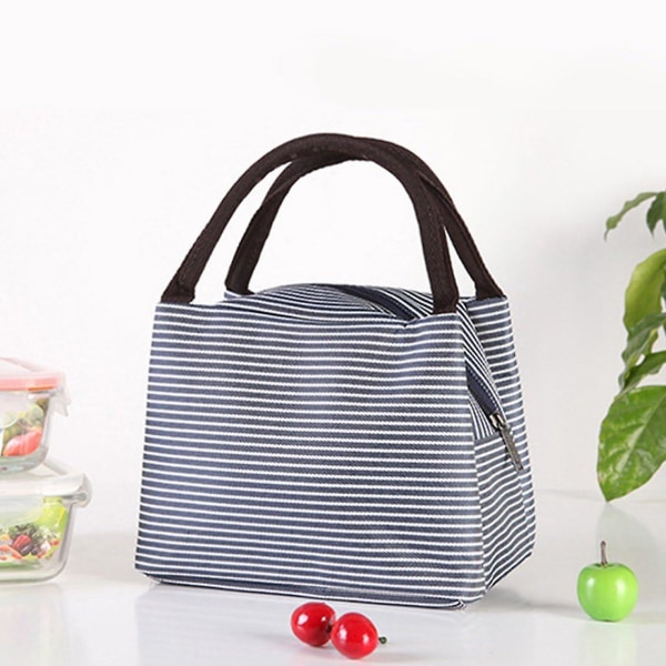 Vanntett isolert lunsjpose for voksne og barn - Piknik kjølebag 9\" X 6.3\" X 5.9\" (23 * 16 * 15cm) (Blå)