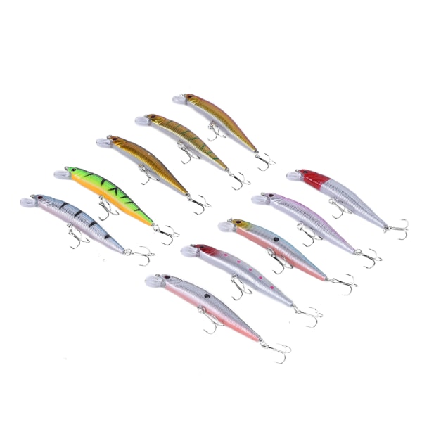 10 stk Assorted Fishing Lures Crankbaits Minnow Baits Tackle Kit