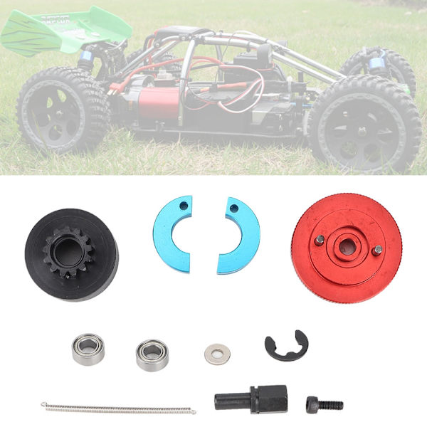 1 sett 13T svinghjulhastighetsclutchvariatorsett Klokkefjærer Passer for 1/10 RC Nitro-motor (rød)