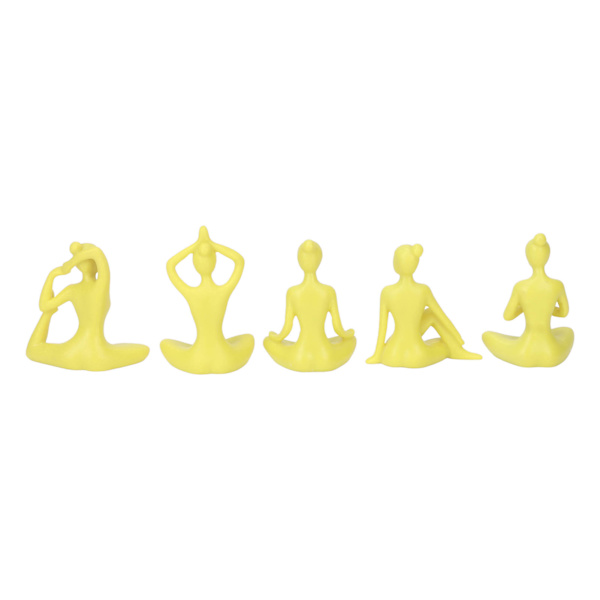 5 st Yogastaty Enkel stil Gul Attraktiv dekorativ Slitstark Bärbar Yogafigurer Dekoration för vardagsrummet