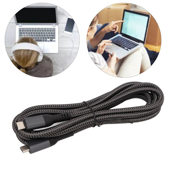 USB C til USB C magnetisk ladekabel 6,6 fot PD 100 W hurtiglading 10 Gbps USB C magnetisk kabel med LED-indikatorlys
