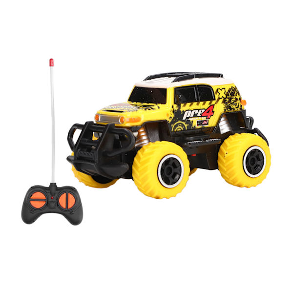 1:43 RC Mini Bil Klotter Söt Utseende Stark Friktion Bärbar Off Road Fjärrkontroll Bil Gul