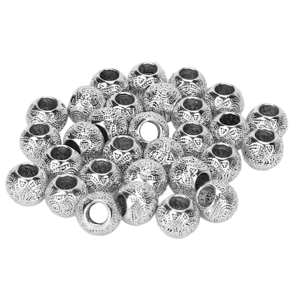 30 st hårflätnings pärlor legering silver skägg smycken dekoration dreadlocks DIY armband halsband tillbehör