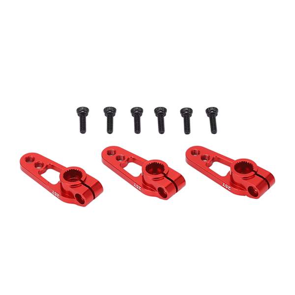 3 st/set 25T Styrservoarmar för 1/10 Fjärrkontrollbil Aluminiumlegering Servoarm Röd