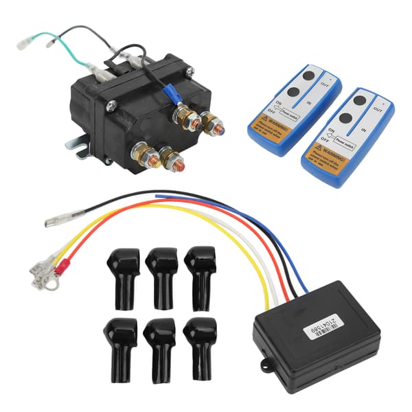 Professionelt elektrisk spilrelæ, pulverlakeret sort overflade, DC 12V 250A til 2000lb‑5000lb ATV UTV