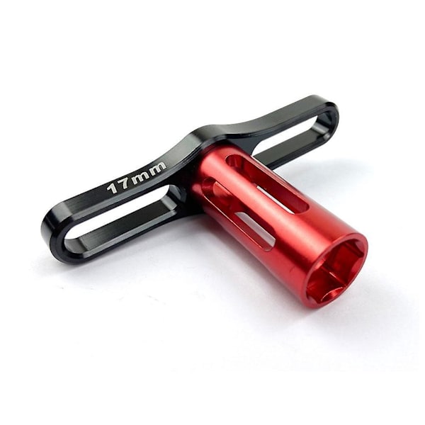 17 mm:n kuusiomutterihylsyavaintyökalu 1/8-asteikon RC-autotarvikkeelle, punainen
