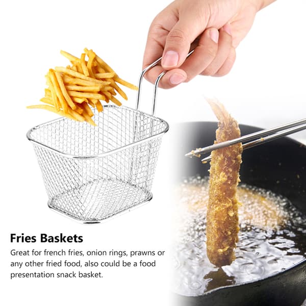 Mini friturekurv i rustfrit stål til chips, madpræsentation, si, kartoffelkogeværktøj