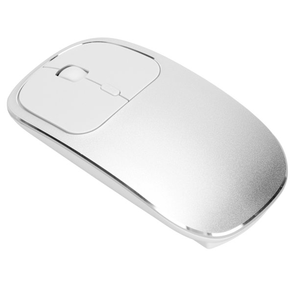 Trådløs mus 2.4GHz metall holdbar bærbar slank design oppladbar justerbar DPI kontormus med USB-mottaker