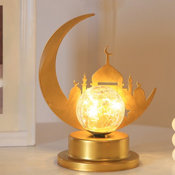 Dekorativ skrivebordslampe i LED, jernkunst, hullet ut, for høytider og styling