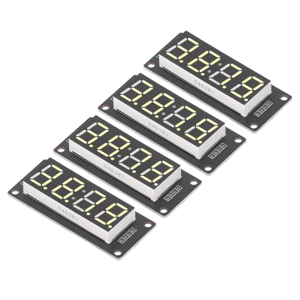 4 sæt 4-cifret digitalrør LED-displaykort 7 segmenter urmodul TM1637 0,56 tommer gul MRA041E