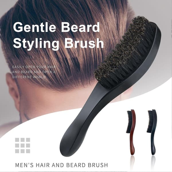Børste til mænd Styling Træskægbørste Børstehårbørste Skægstylingtilbehør til hjemmesalon og rejser Brown