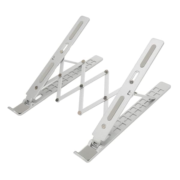 Bærbar computerstativ i aluminiumslegering, mini foldbart, 10 niveauer justering, hul varmeafledning, bærbar holderforhøjer