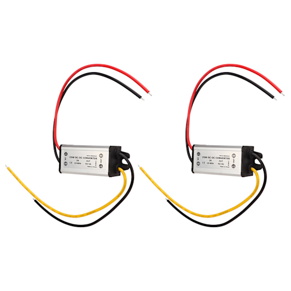 2 stk. DC-konverterregulator 12V 24V 36V til 5V DC 10 til 80V til 5V 3A 15W regulator strømforsyningsmodul til motorer højttalere