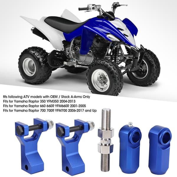ATV Justerbart Sænkningssæt foran og bag passer til Yamaha Raptor 350 660 700 Blå