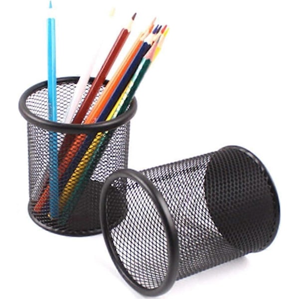 Penalhus Sort Metal Tråd Blyant Kop Penalhus Pen Holder Skrivebord Organisering Blyantholder Pen Organizer