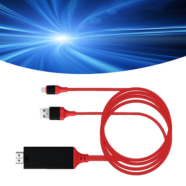 Adapterkabel Type C til High Definition Multimedia Interface Kabel Adapter PVC Kobber til Telefon Laptop Rød