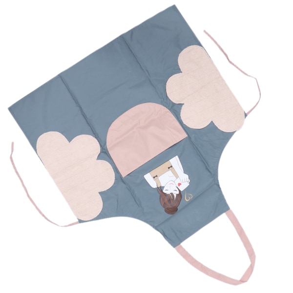 Beauty Girl Pattern Kosmetiikkaessu Vedenpitävä Leivonta BBQ Esiliina PocketGraylla