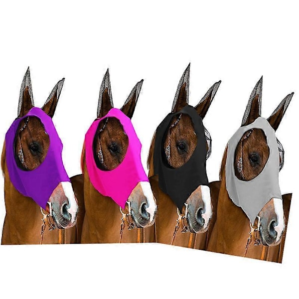 Sort hestemaske Fluemaske til heste Anti-myggemaske til heste