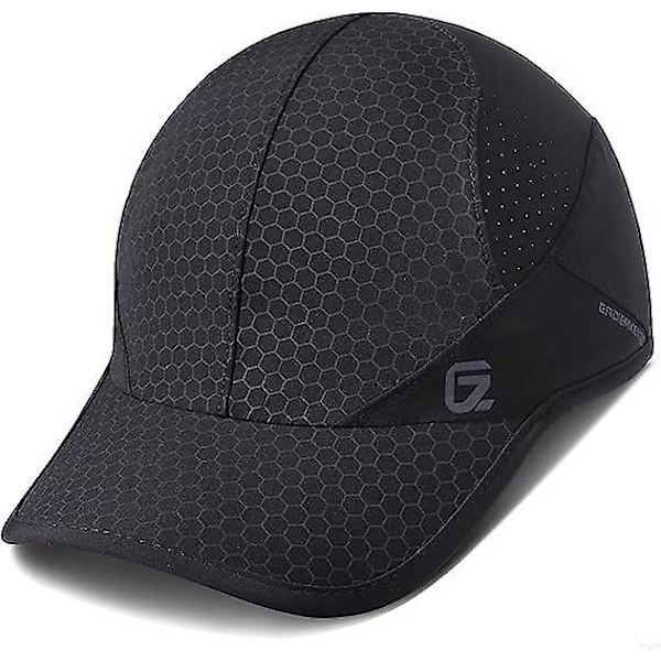 Letvægts åndbar sort stræk sportshat til løb - Unisex