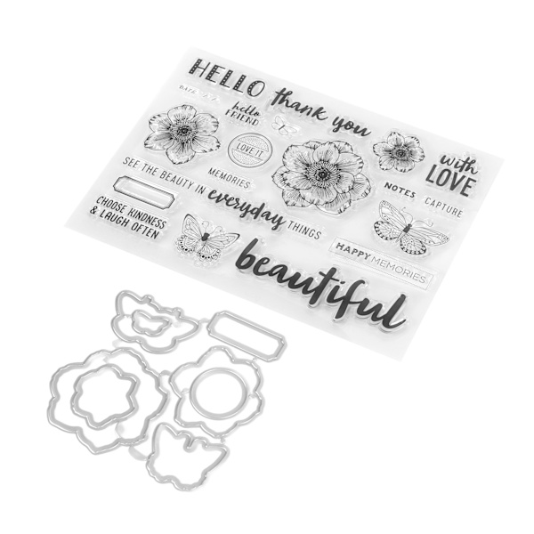 Klart stempelsett unikt blomster sommerfugl design gjennomsiktig mal preging skjærende dysett for DIY Scrapbook håndverk