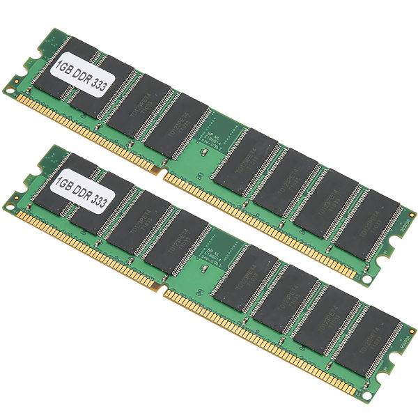 2 Stk Hukommelsesmodul Desktop Computer Dobbeltsidet 16Grain DDR 1GB 333MHZ PC&#8209;2700