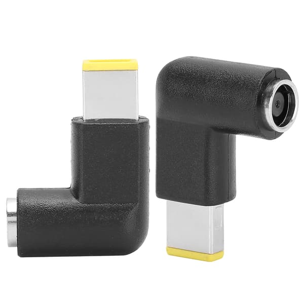2 stk. strømadapterstik albue DC7.9 x 5.5 mm firkantet stik sort pc-tilbehør til ThinkPad