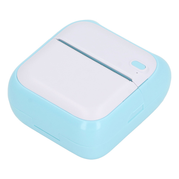 Mini lommeprinter med 5 ruller papir Bluetooth-printer termisk printmaskine til etiketfotofejl notesbog blå