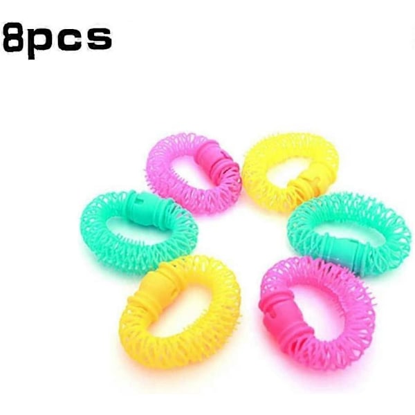 8 STK. / PAKKE Magisk Donut Krøllejern Cirkel Spiral Plastik Hårkrøller Ringlets Bølge Frisure Maker DIY Hårkrølle Værktøj