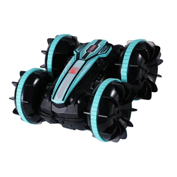 RC-tempputyyauto, kaksisuuntainen, pyörivä, 2,4 GHz, vedenpitävä, USB-ladattava, lapsille sopiva amfibio-RC-autolelu, 3,7 V, sininen