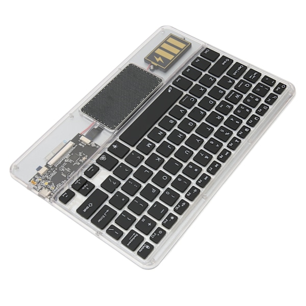 Trådløst Bluetooth-tastatur Multifunksjonelt akryltastatur for Windows for Android for IOS Svart