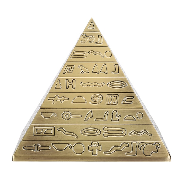 Metall askfat med cover Retro kontorsprydnader Rökpresenter Egyptiska pyramider form(bronsad)