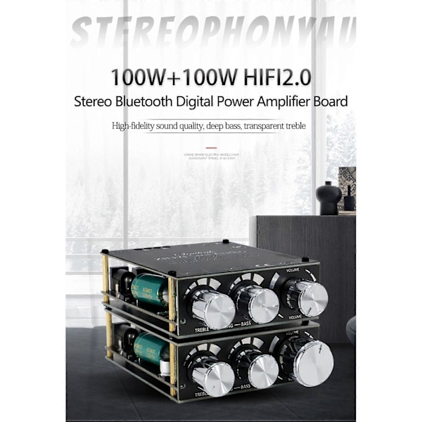 Stereo Digital Förstärkarkortmodul XY-T100H med Hög Basjustering