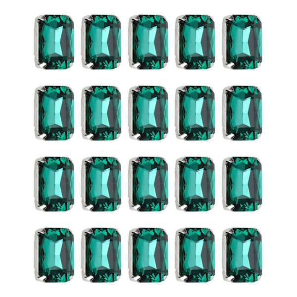 20 kpl DIY Claw Diamonds Häämekko Retro muoti askartelulasivaatekoristeet 13 x 18 mm smaragdinvihreä suorakulmio lasikynsi timantti
