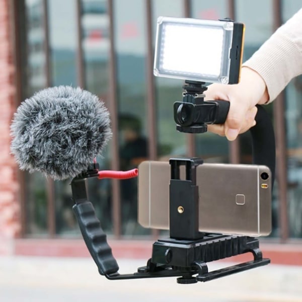 DV handhållen C-formad fotografering Videostabilisator Blixtstativ Stabilisator