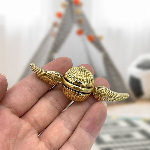 Gyllene Fidget Spinner Magic Orb Stress Relief Leksak Handhållen Tri Spinner för Ångest Fokus och Avkoppling