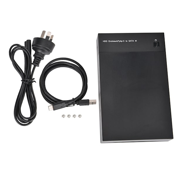 Universell höghastighets hårddiskbox 10 Gbps 2,5/3,5\" SATA HDD SDD-hölje 100-240V AU