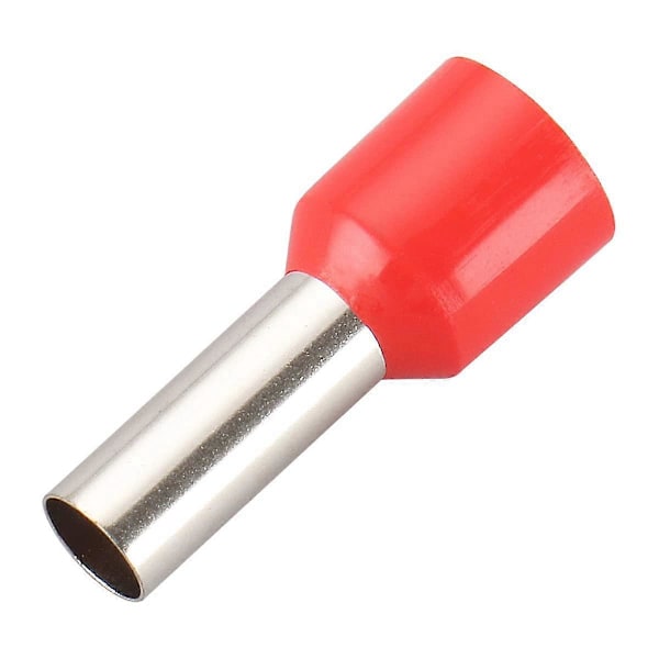 AWG 8/10.0mm Tråd Koppar Krympkontakt Isolerad Hylsa Stift Kabelände Terminal Röd E10-12 Förpackning med 100