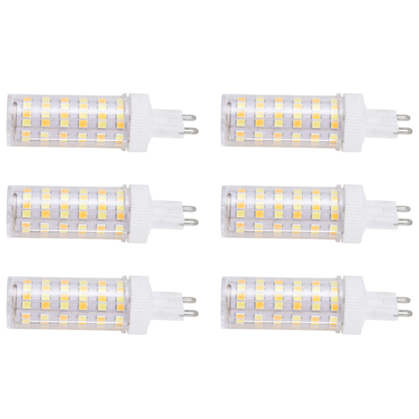 6 stk. 104LED pære 12W 85‑265V G9 pære 3 lysfarve lille væglampe pære til hjemmet