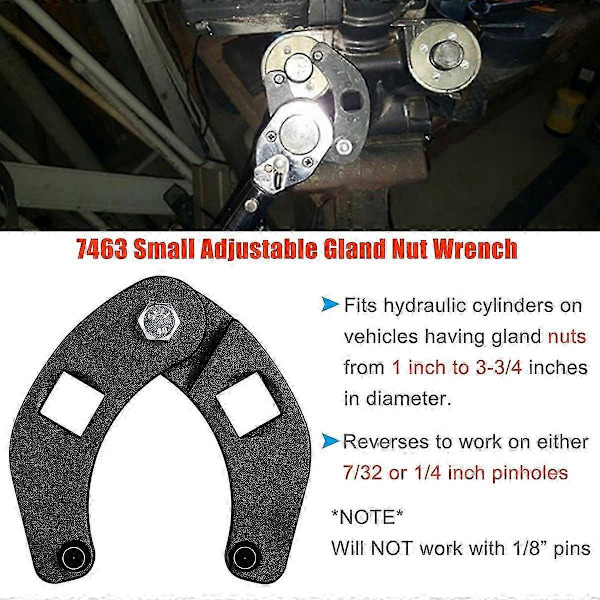 Justerbar mutterdragare 1266 +7463 Spanner Verktygsset kompatibelt med hydraulcylindrar på kompaktlastare