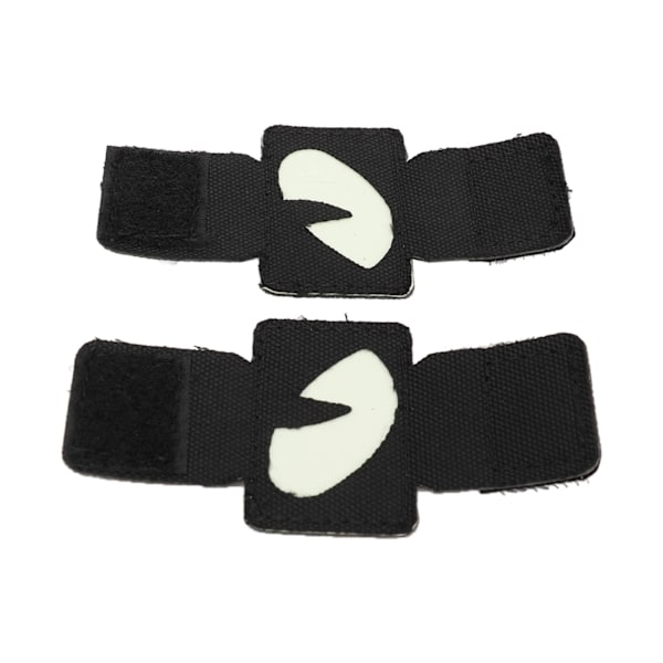 2 stk. Katteøje-patch med reflekterende velcro-design i lærred - Lysende katteøje-patch til hatte, uniformer, rygsække, udendørsaktiviteter og natteture - Sort