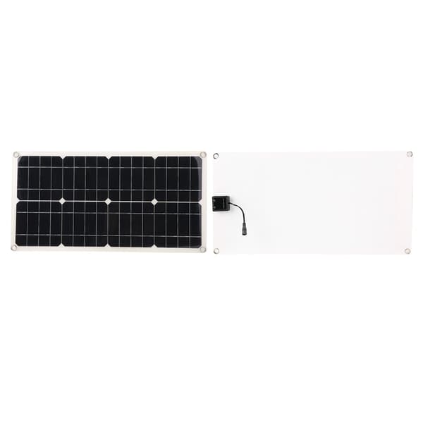 25W Dubbel 5V USB Flexibel Solpanel Kit med Enkristaller för Billaddare och Kontroller