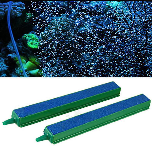 Akvarium Luftsten Bar Bobler - 4,5 Tommer Boblefrigivelse Værktøj - Plastikbase Kvadratisk Oxygen Diffuser - Nano Luftpumpe - Lille Spand - 2 Pak