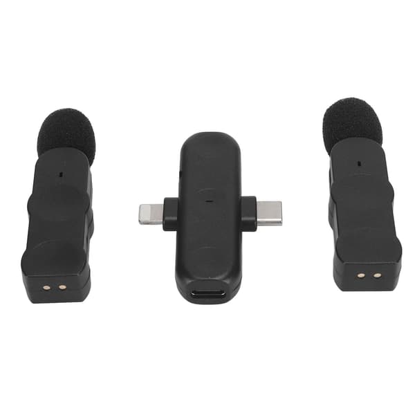 2-pack trådlös lavaliermikrofon Mini brusreducering bärbar slagmikrofon för intervju videopodcast