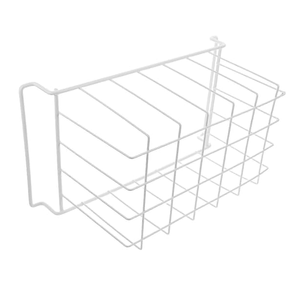 Stackable Freezer Wire Basket, Open Design Storage Basket, Compatible with Kitchen Storage 42.00X18.00X20.00CM, 1-Pack, White White White 42.00X22.00X20.00CM