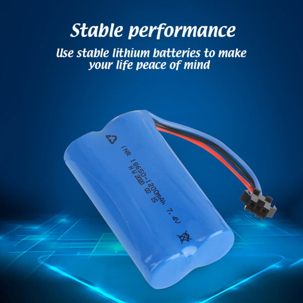 7,4V 1200mAh litiumbatterierstatningsbatteri for fjernkontrollbil